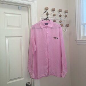 Ralph Lauren - Purple Label Button Down Linen Shirt - Pink - Large